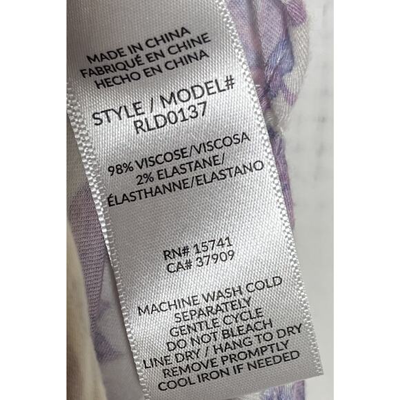 Splendid Side Slit Pajama Pants Pastel Floral Beachy Pull On Cover Up Lounge S - Picture 6 of 6